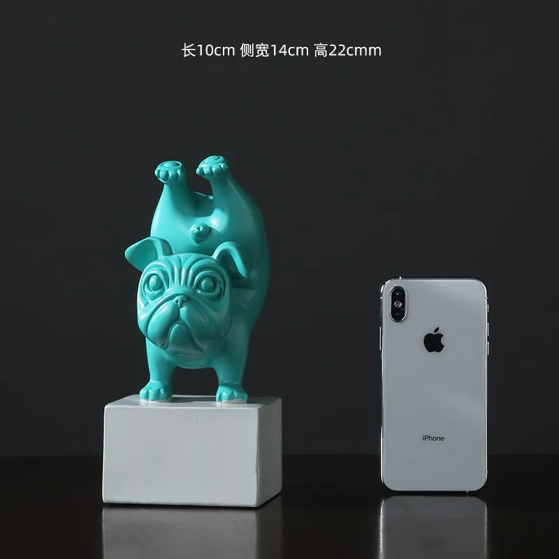 Desk Top Bulldog Resin Crafts Kit Yoga Animal Kawaii Design Factory