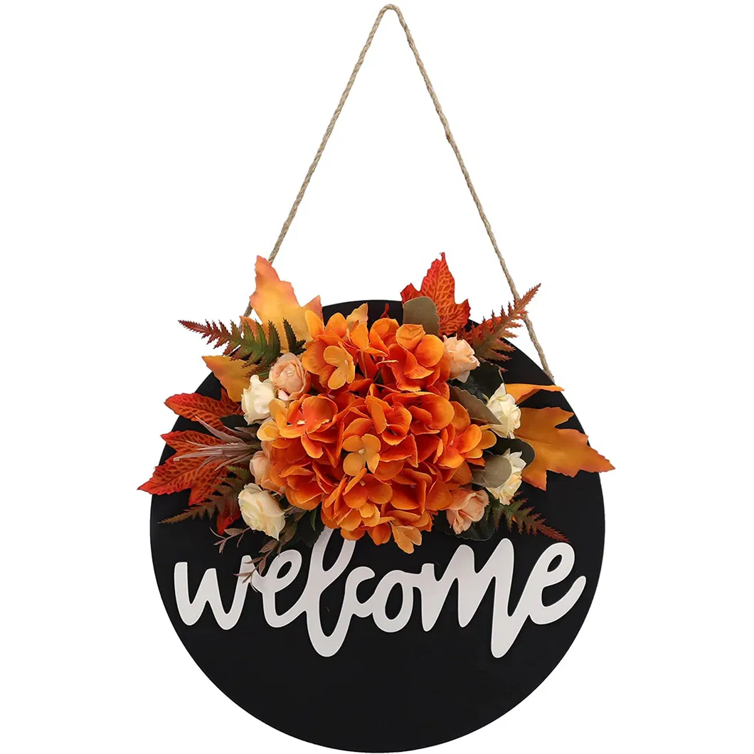 Door Round Wood Sign Hanging Welcome Sign for Farmhouse Porch Spring Welcome Sign Farmhouse Home Decorations