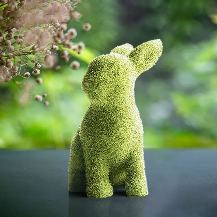 Easter Bunny Decoration Resin Flocking for Home Garden Decoration