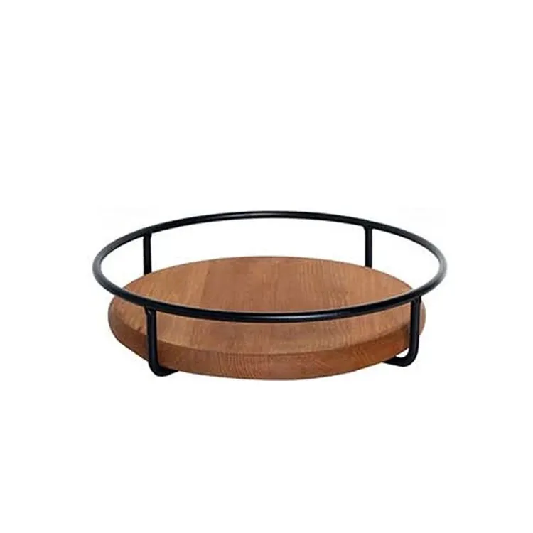 Egetables Snacks 2-Tier Bamboo Basket Stand for Kitchen Counters