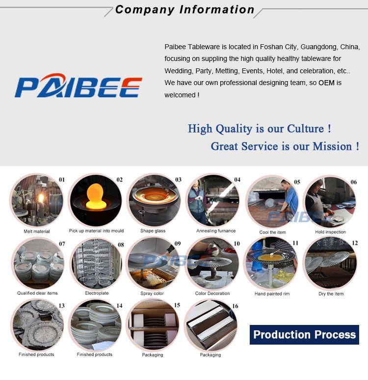 European Wedding Glass Charger Plates Rose Gold Charger Plates