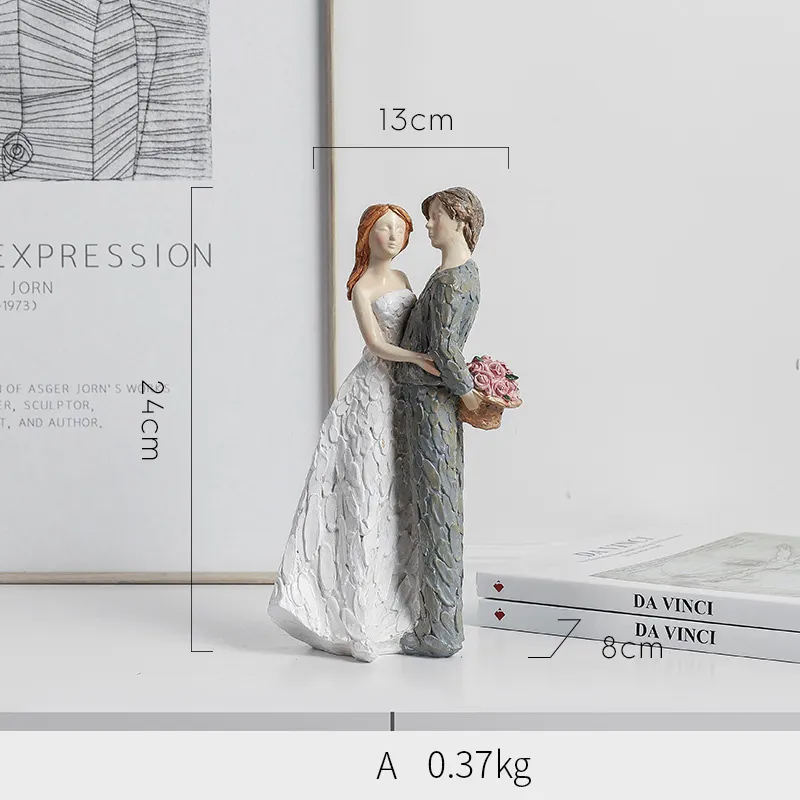 European Wedding Simulation Figure Lovers Embrace Sculpture Resin Crafts