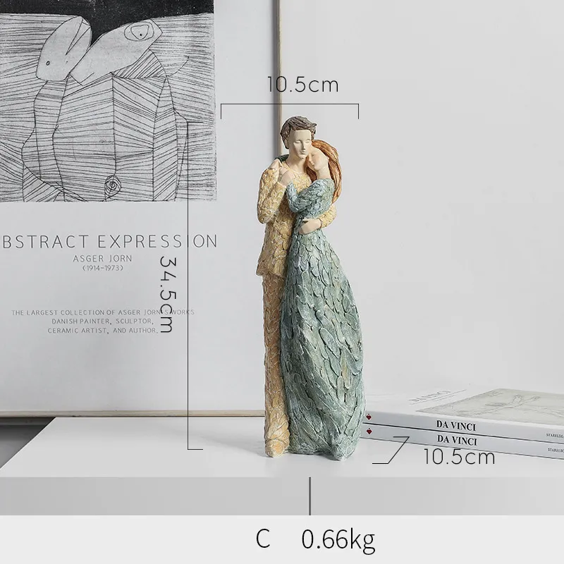European Wedding Simulation Figure Lovers Embrace Sculpture Resin Crafts