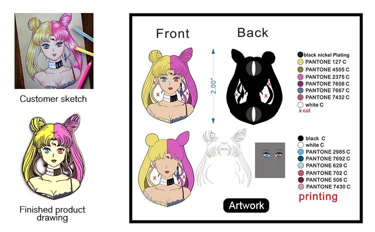 Factory Direct Sale Custom Logo Lapel Pins Colourful Pretty Hard Enamel Pins