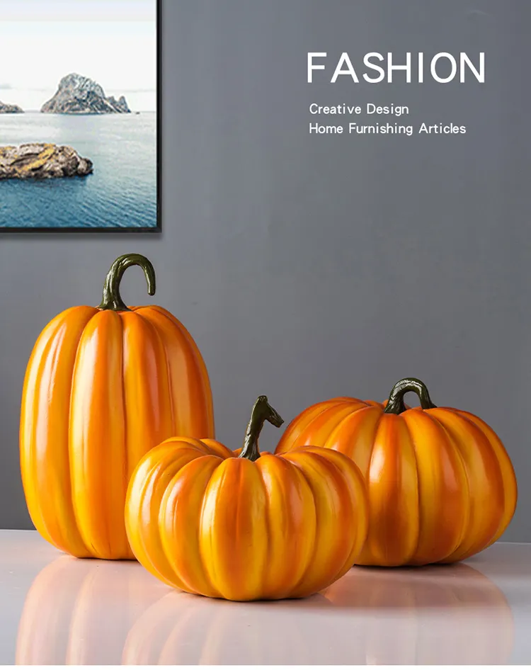Fall Decorative Resin Pumpkin Halloween Decorative Thanksgiving Day Pumpkins for Garden Decor