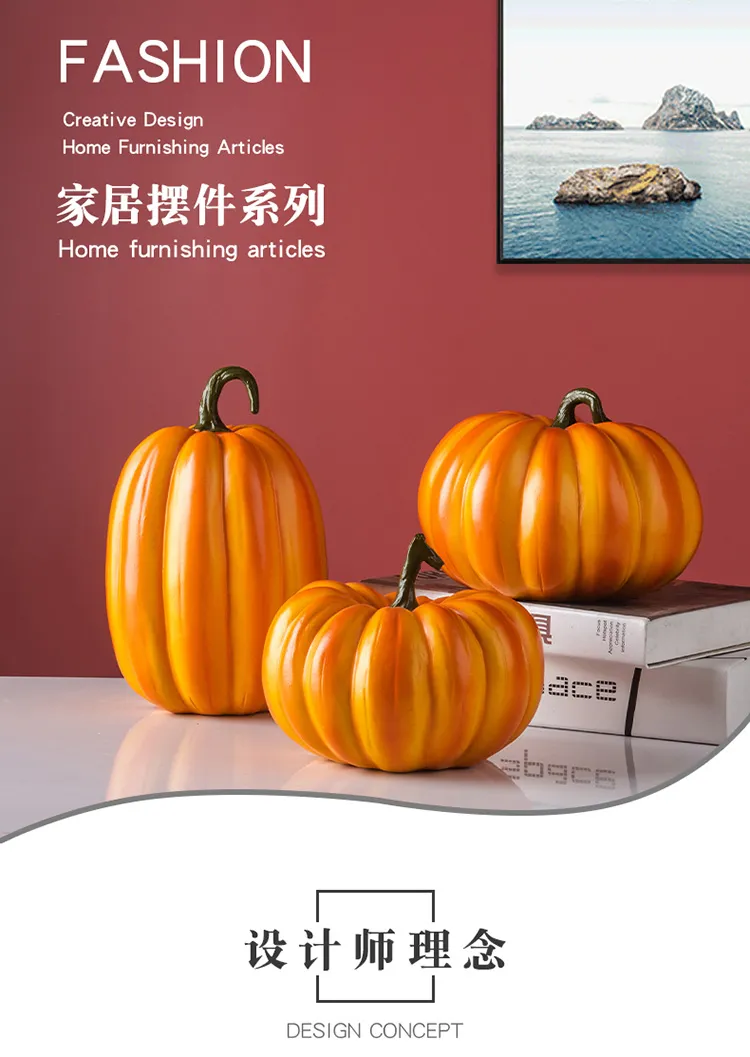 Fall Decorative Resin Pumpkin Halloween Decorative Thanksgiving Day Pumpkins for Garden Decor