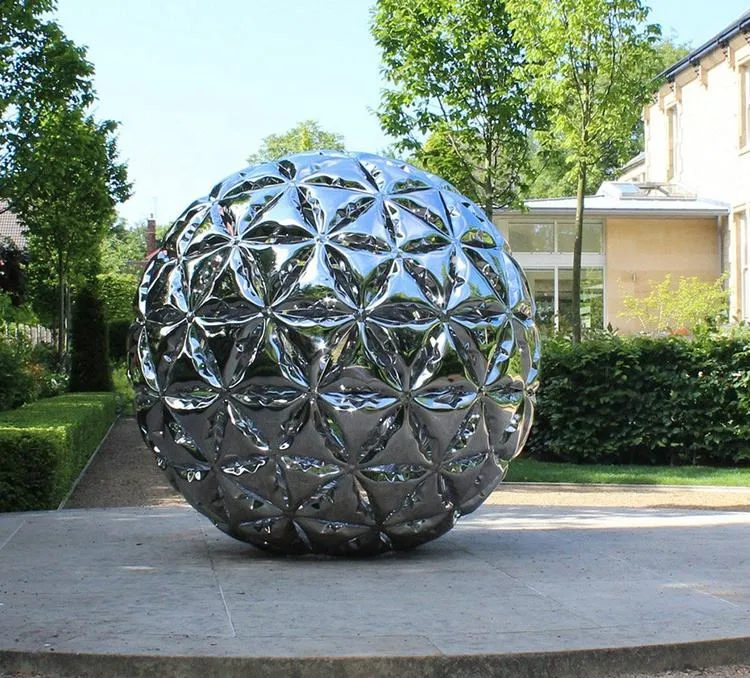 Famous Stainless Steel Metal Modern Sphere Sculpture Ball Statue with Factory Price