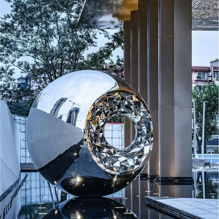 Famous Stainless Steel Metal Modern Sphere Sculpture Ball Statue with Factory Price