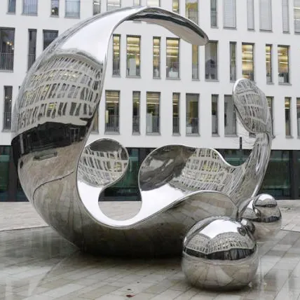 Famous Stainless Steel Metal Modern Sphere Sculpture Ball Statue with Factory Price