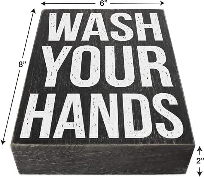 Farmhouse Bathroom Decor Sign, Framed Box Wooden Sign for Coffee Bar Sign Decoration with Sayings