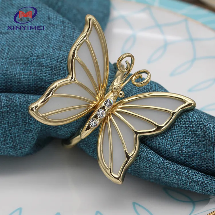 fashion Style Wedding Hotel Carbon Steel Animals Napkin Ring Set Butterfly