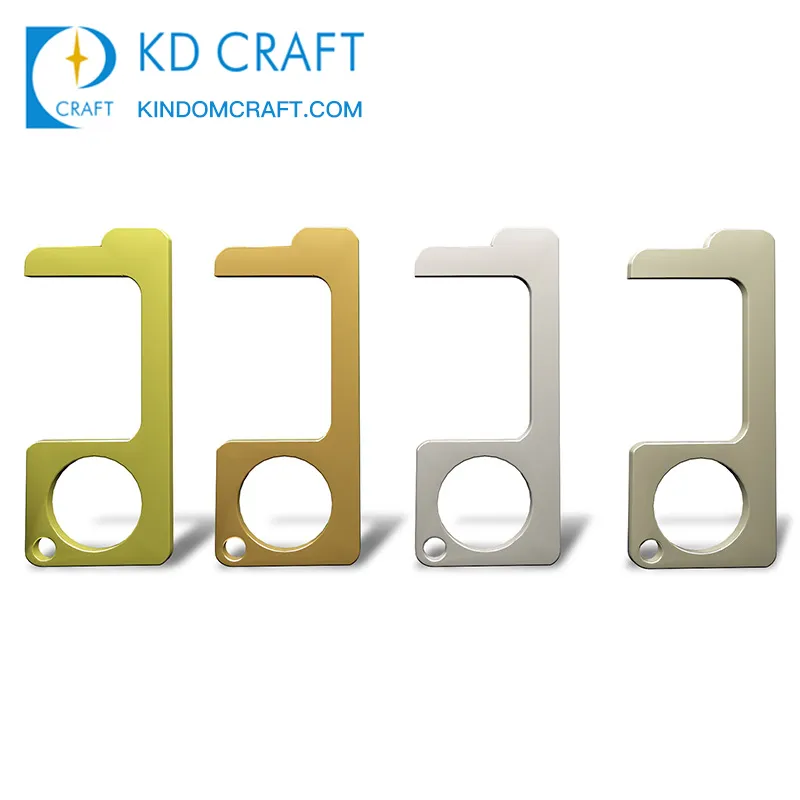 Fast Delivery Germ Free Door Opener Key Chain Protective Hygiene Hand Antimicrobial Brass EDC No Touch Door Opener Keychain