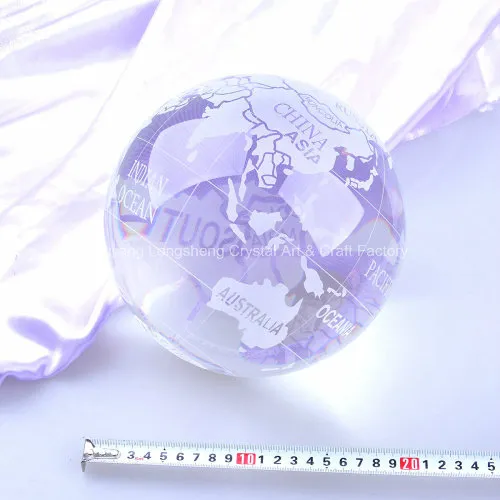 Frosted Crystal World Globe Glass Earth Globe Home Decorations