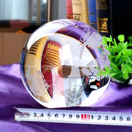 Frosted Crystal World Globe Glass Earth Globe Home Decorations