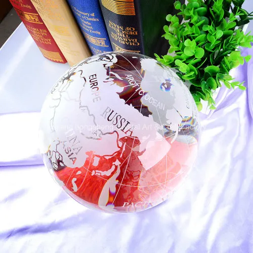Frosted Crystal World Globe Glass Earth Globe Home Decorations