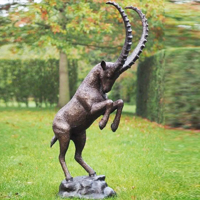 Garden Bronze Animal Statue Bronze Life Size Goat Caprine Sheep Sculpture