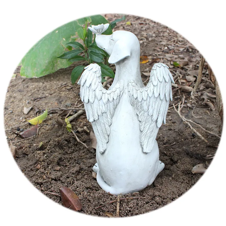 Garden Decoration Angel Sleeping Cat Statue Sculpture Resin Memorial Outdoor Pet Animal Tombstone