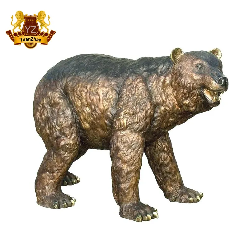 Garden Decoration Bronze Bear Eating Fish for Sale
