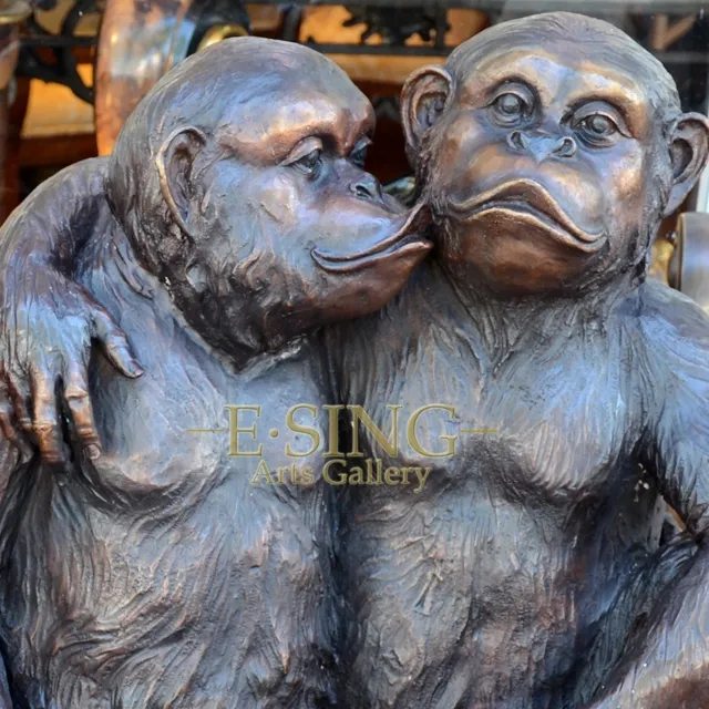 Garden Decoration Bronze Orangutan Monkey Sculpture Carving Brass Statue