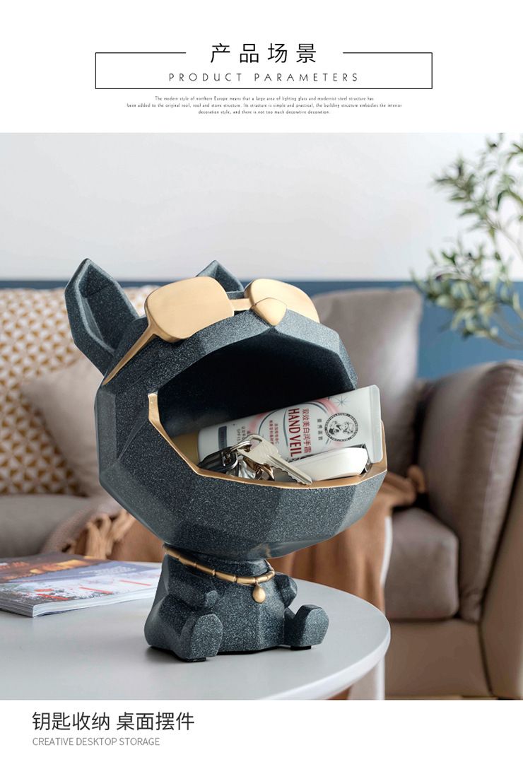 Geometrical Home Table Decoration Abstract and Realistic Resin Dog Animal