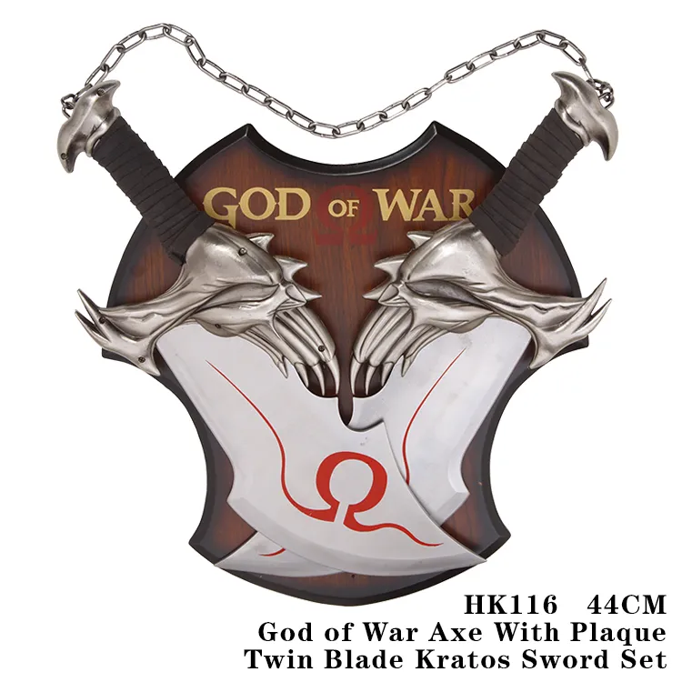 God of War Axe with Plaquetwin Blade Kratos Sword Set 44cm HK116