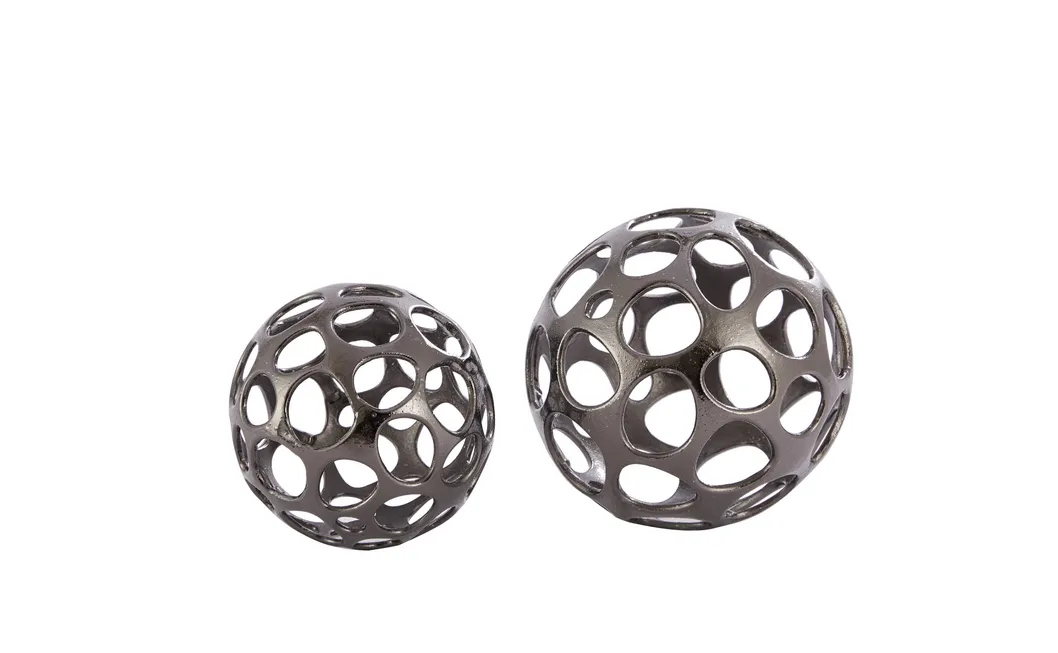 Gold Metal Ball Craft Desktop Decorative Sphere Sculpture Gifts