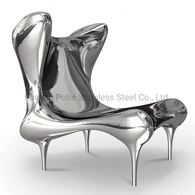 Gold Wingback Chair Stainless Steel Art Furniture