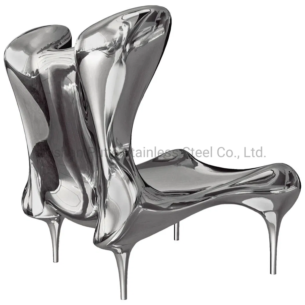 Gold Wingback Chair Stainless Steel Art Furniture