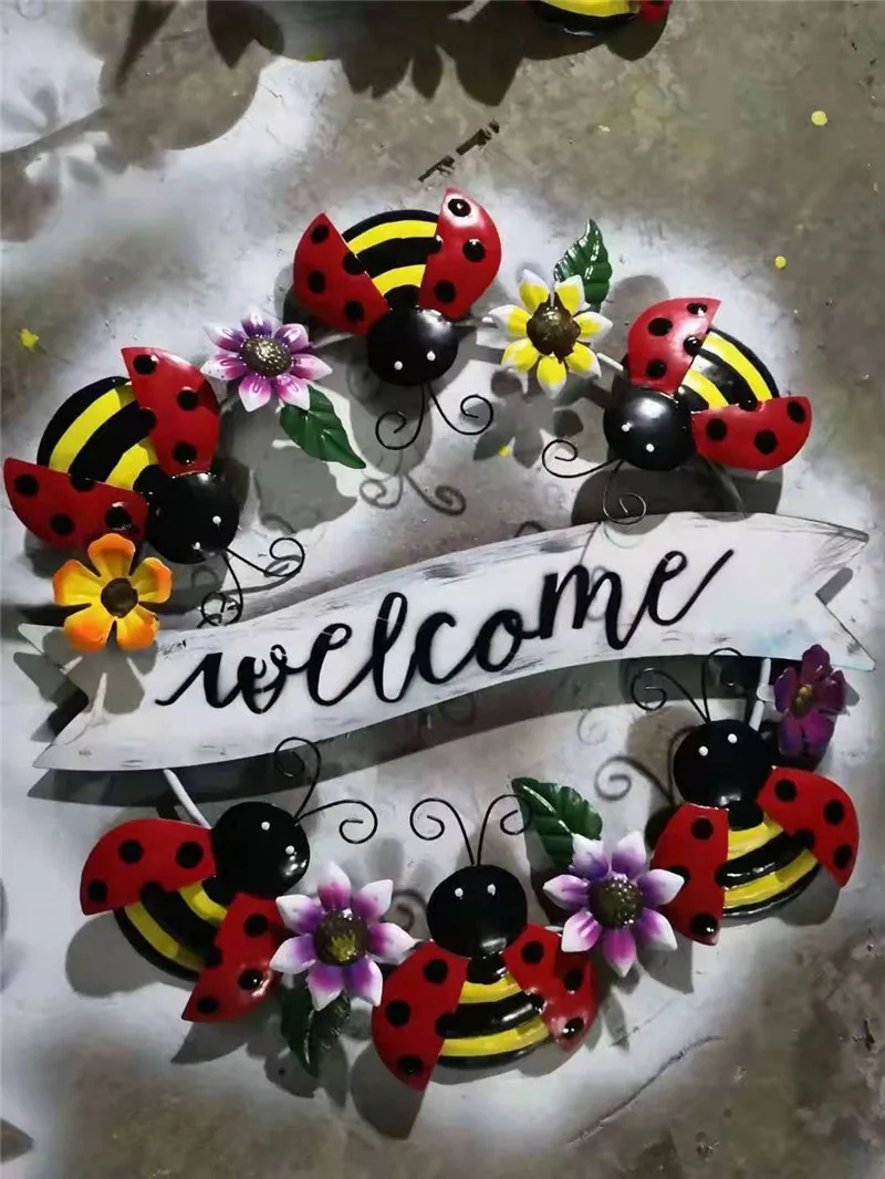 Handcrafts Large Vintage Metal Hanging Wecome Sign Wall Front Door Garden Kitchen Patio Decoration