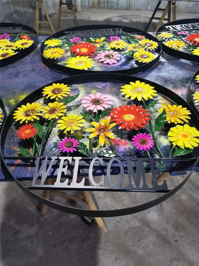 Handcrafts Large Vintage Metal Hanging Wecome Sign Wall Front Door Garden Kitchen Patio Decoration