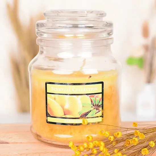 High Quality Clear Empty Candle Glass Holder 10 Oz Candle Jar with Glass Lid