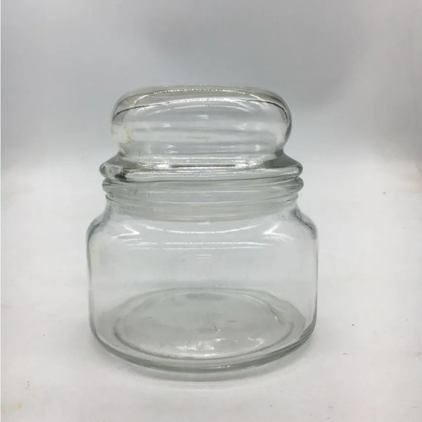 High Quality Clear Empty Candle Glass Holder 10 Oz Candle Jar with Glass Lid