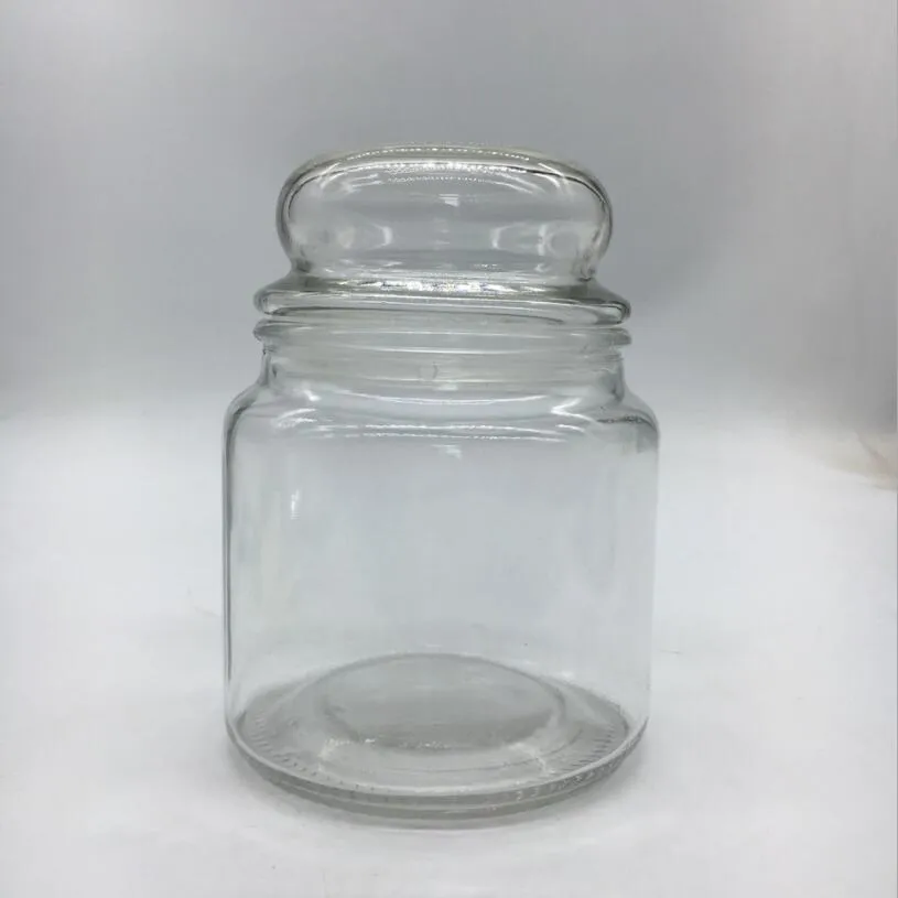 High Quality Clear Empty Candle Glass Holder 10 Oz Candle Jar with Glass Lid