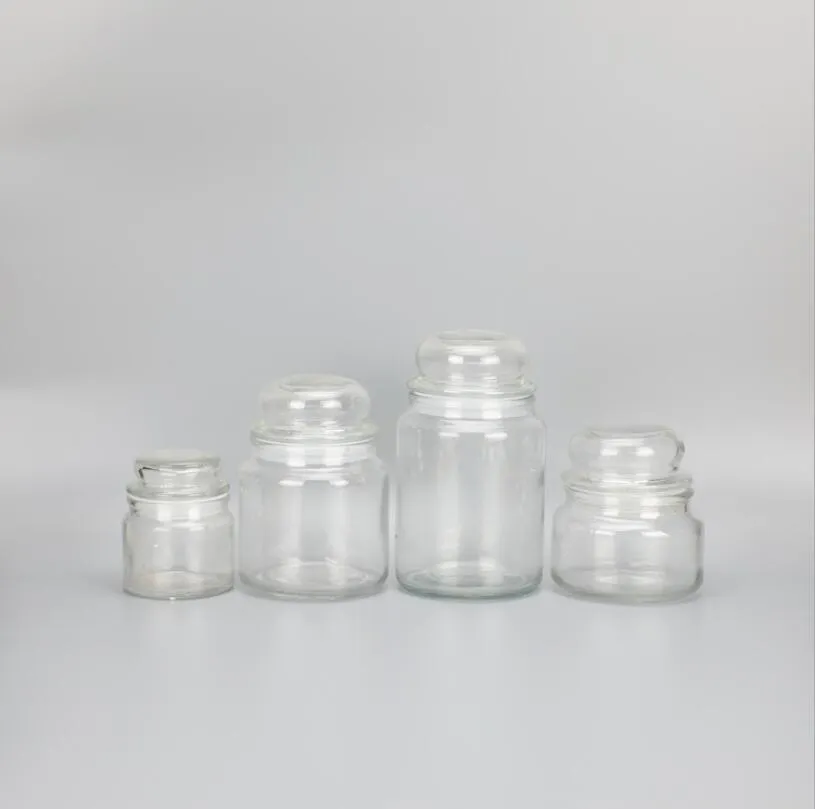 High Quality Clear Empty Candle Glass Holder 10 Oz Candle Jar with Glass Lid