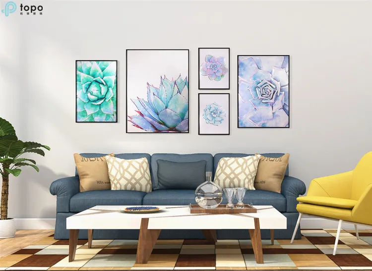 High Quality Five Sets Green Plants Wall Hanging Art Image Painting for Sale (MR-YB6-2058C)