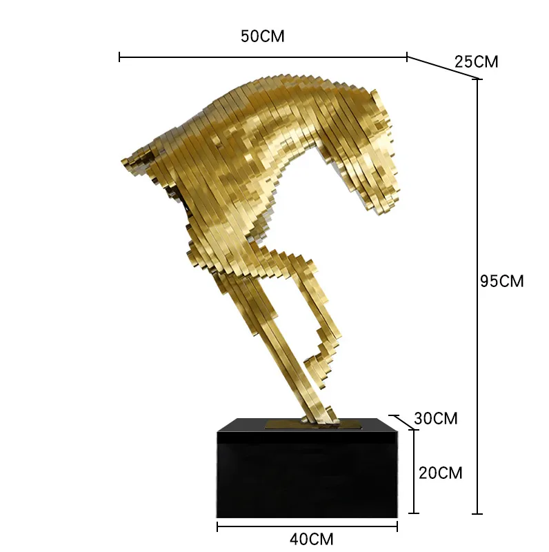 High Quality Indoor Hotel Decor Stainless Steel Large Horse Statue