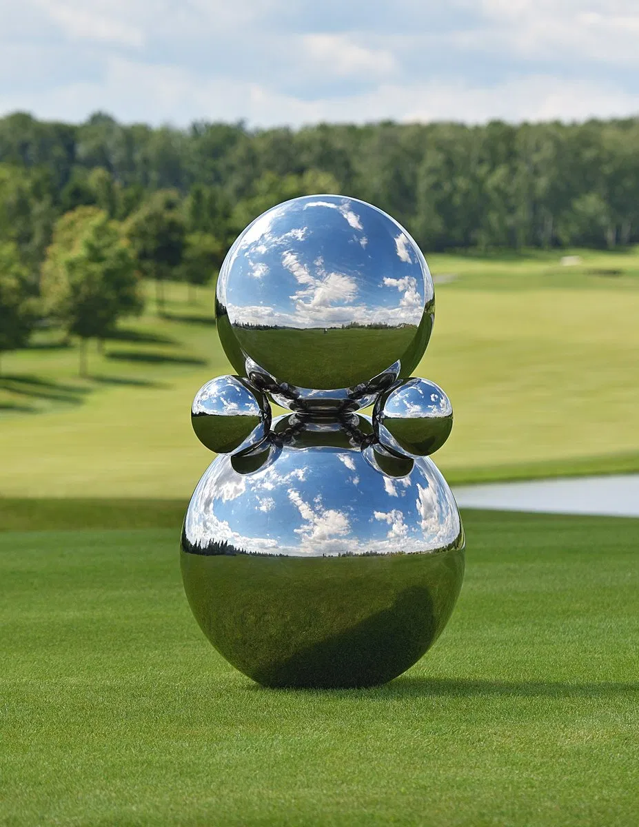 High Quality Stainless Steel Metal Ball Sculpture Sphere Statues in Mirror Polished