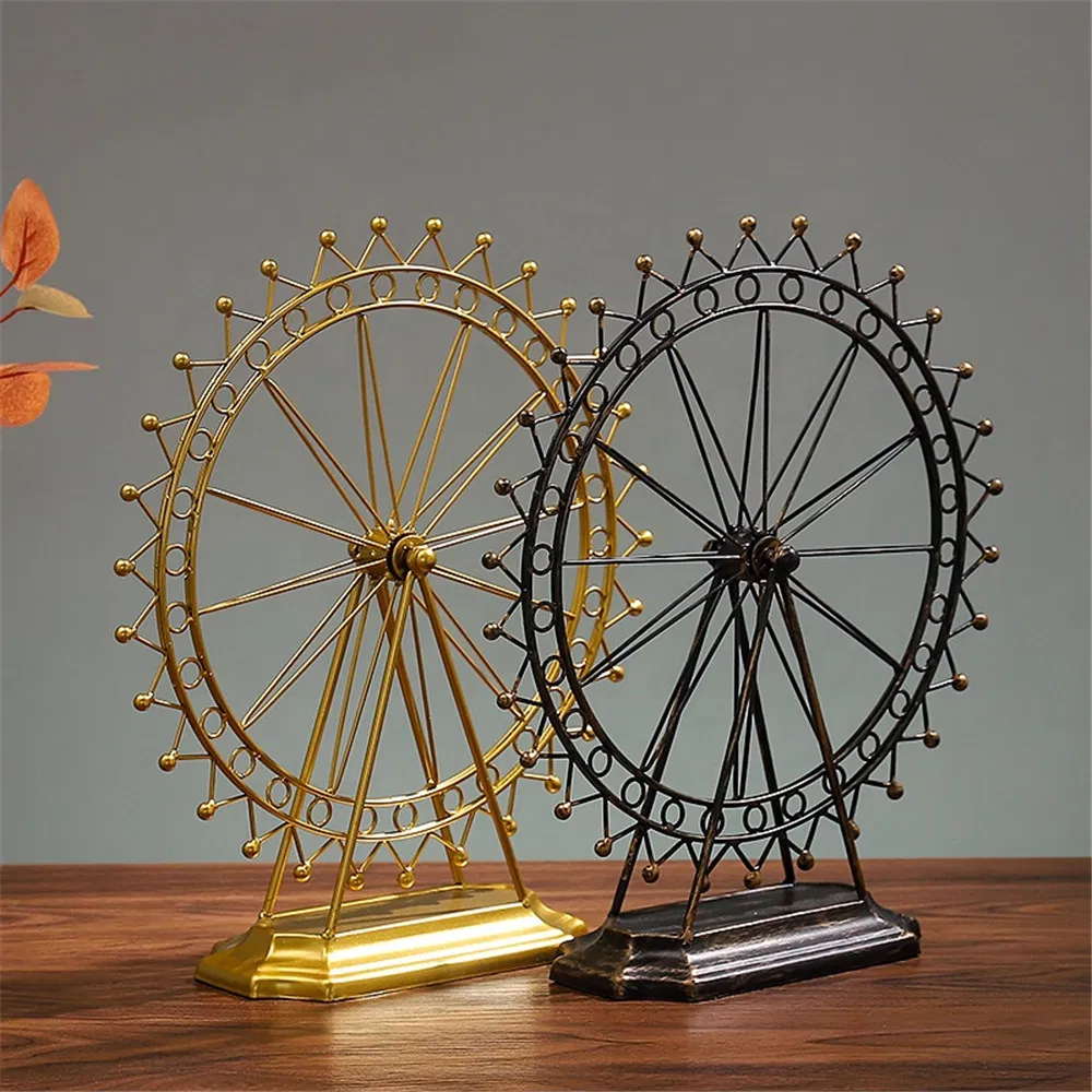 Home Decor Table Top Ornaments Metal Craft Ferris Wheel Decoration