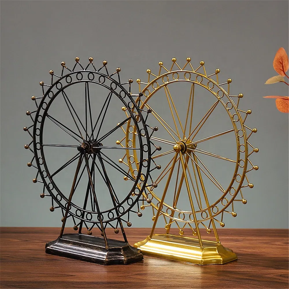 Home Decor Table Top Ornaments Metal Craft Ferris Wheel Decoration