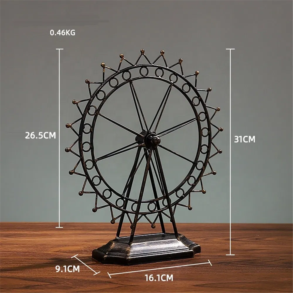 Home Decor Table Top Ornaments Metal Craft Ferris Wheel Decoration