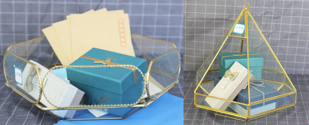 Irregular Copper Handmade Glass Flower Pot for Succulents Fern Moss