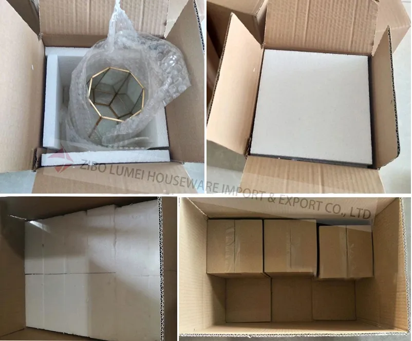 Irregular Copper Handmade Glass Flower Pot for Succulents Fern Moss