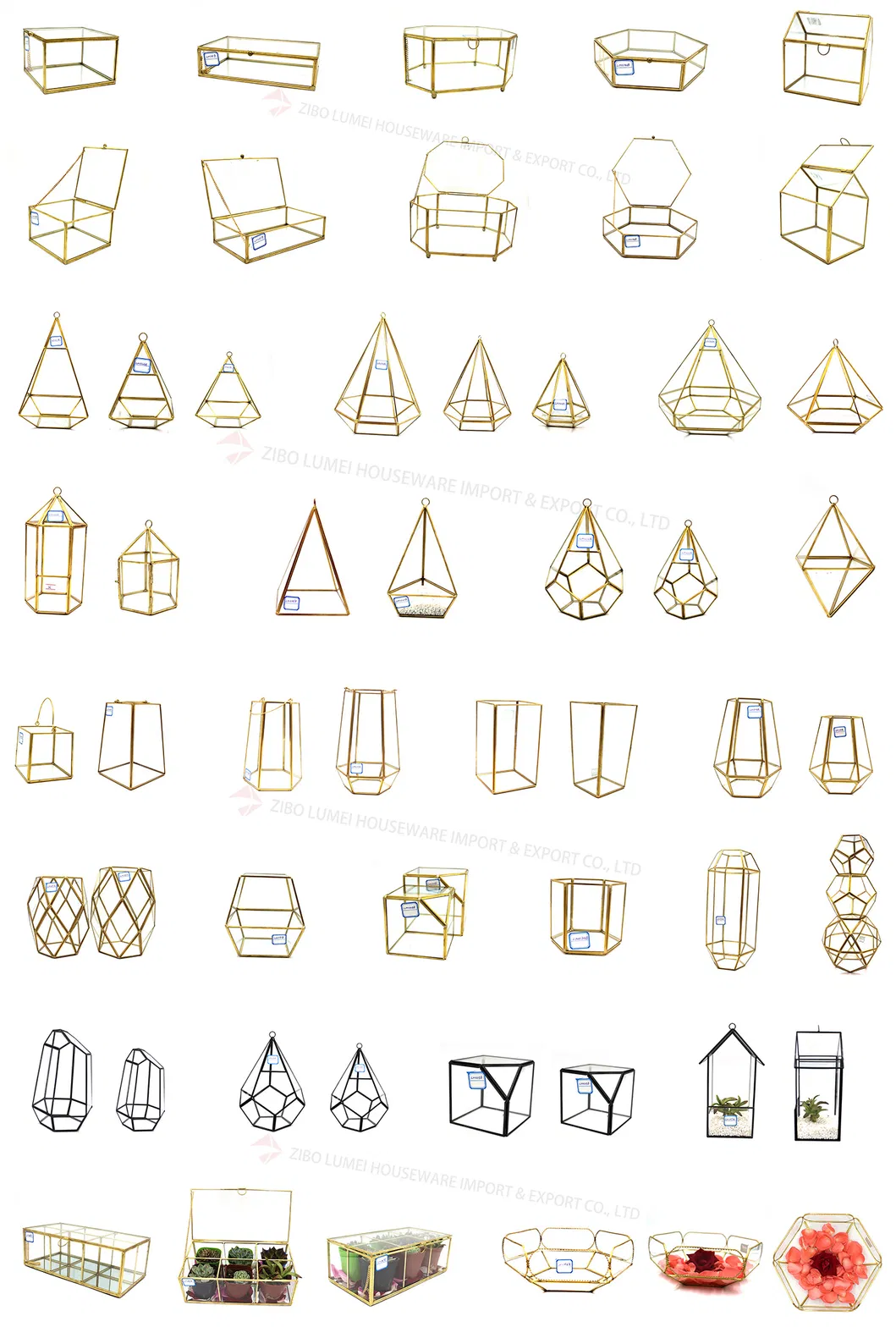 Irregular Copper Handmade Glass Flower Pot for Succulents Fern Moss