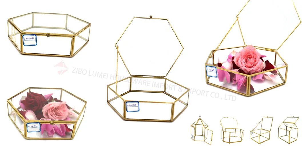 Irregular Copper Handmade Glass Flower Pot for Succulents Fern Moss