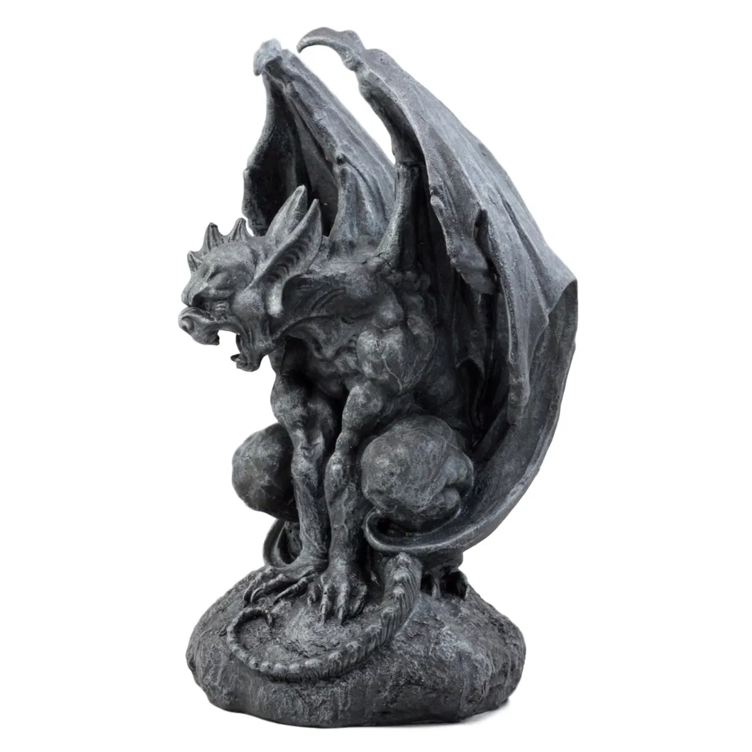 Large Cathedral Guardian Crouching Winged Gargoyle Statue for Home Decoration Esin Statue