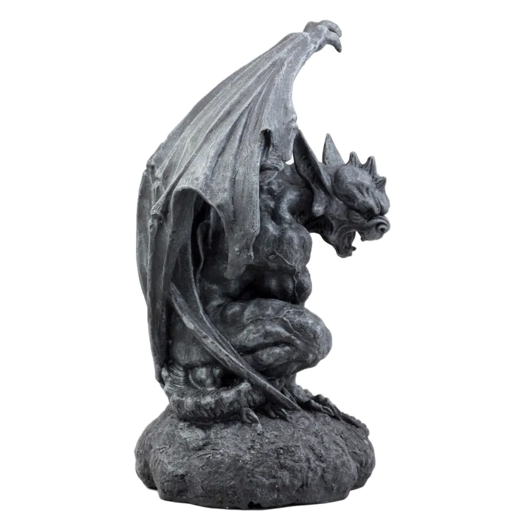 Large Cathedral Guardian Crouching Winged Gargoyle Statue for Home Decoration Tabletop Decoration