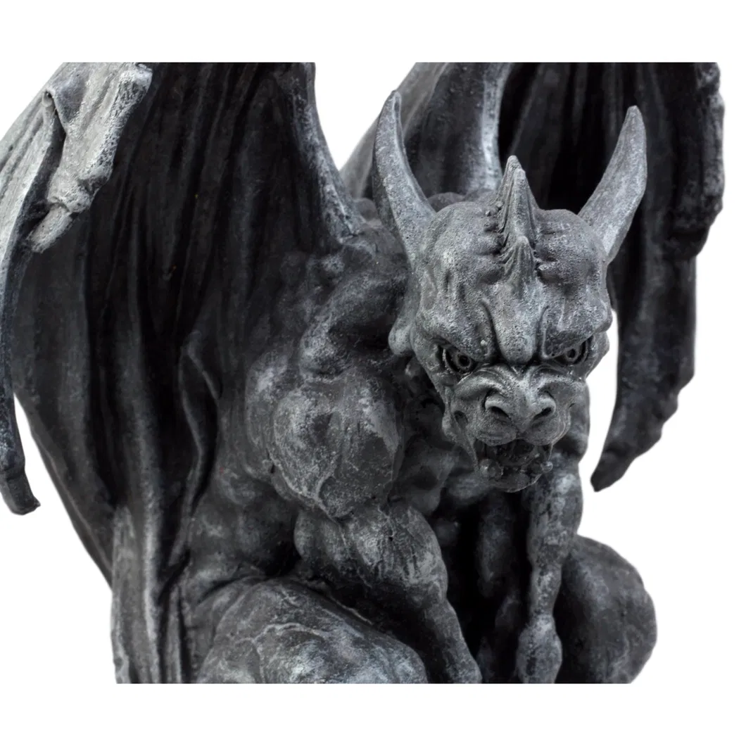 Large Cathedral Guardian Crouching Winged Gargoyle Statue for Home Decoration Tabletop Decoration