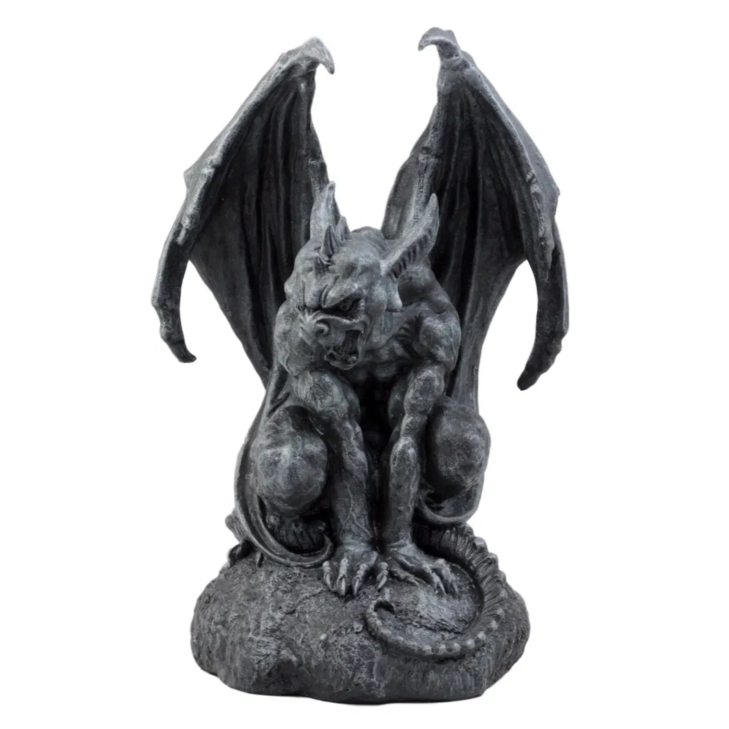 Large Cathedral Guardian Crouching Winged Gargoyle Statue for Home Decoration Tabletop Decoration