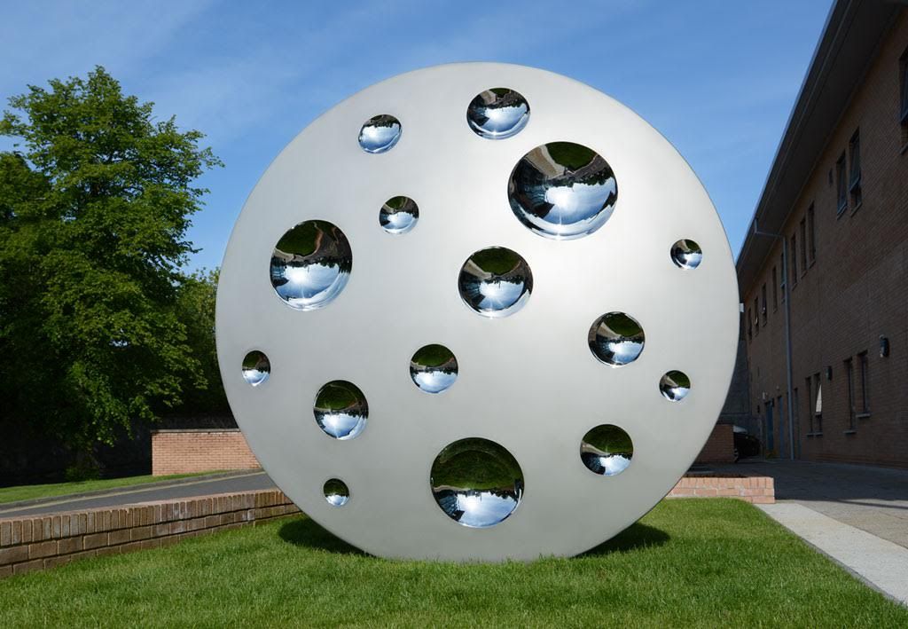Large Outdoor Modern Metal Garden Sphere Sculpture Art Mirror Polished Ball Stainless Steel Abstract