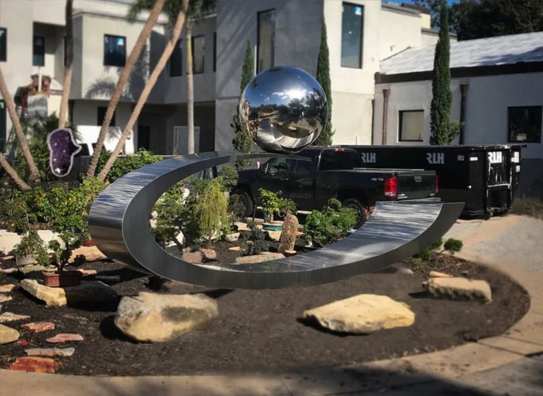 Large Outdoor Modern Metal Garden Sphere Sculpture Art Mirror Polished Ball Stainless Steel Abstract